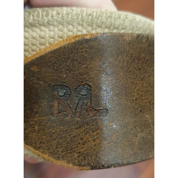 RRL by RALPH LAUREN Size 30 Brown Khaki Studded Leather Canv - Picture 5 of 9